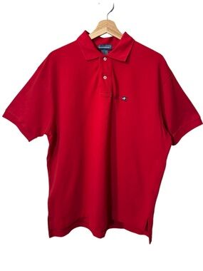 Alan Flusser Golf Red Short-Sleeve Polo Size Large